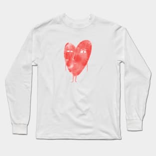 Love the tired red heart shape Long Sleeve T-Shirt